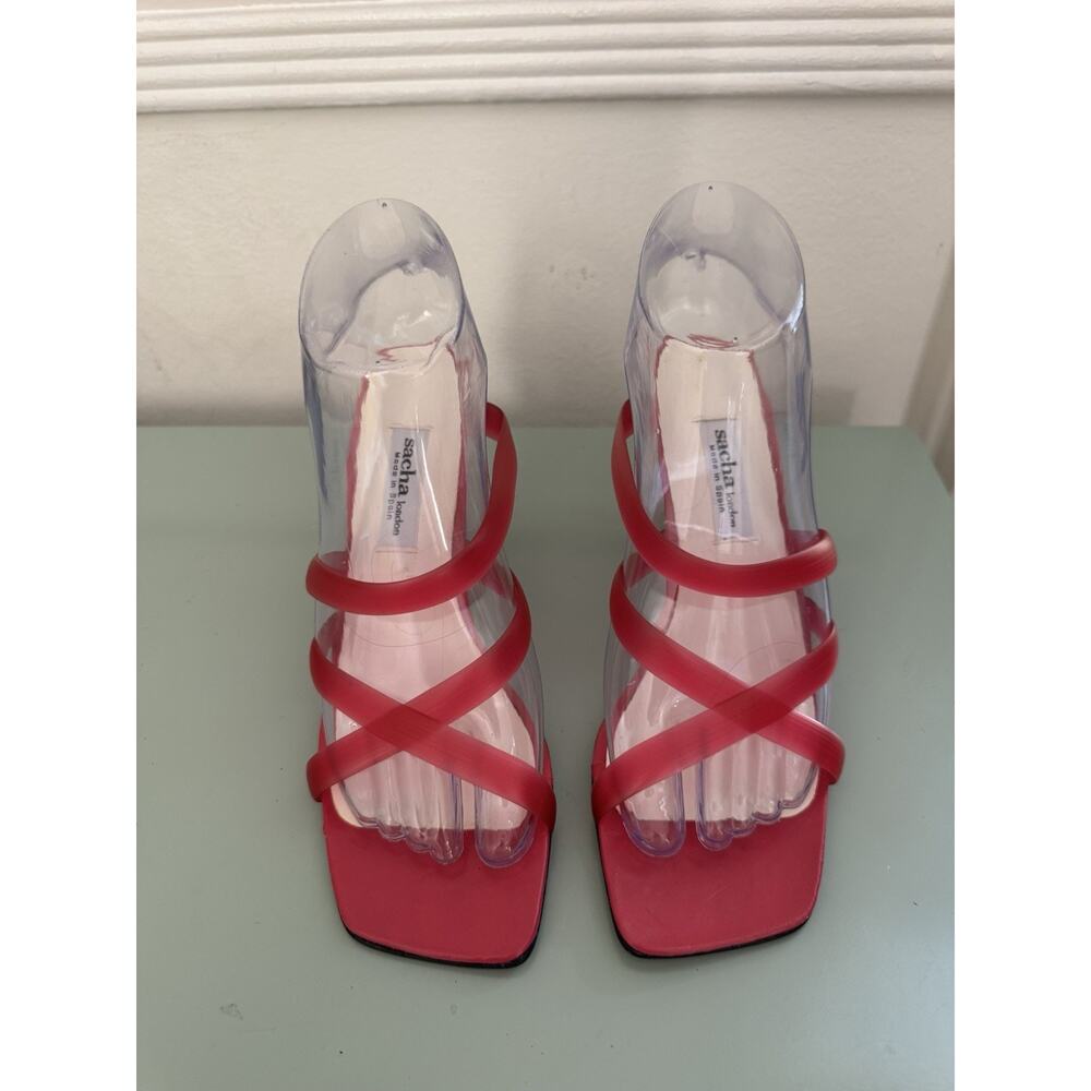 Vintage Sacha London Hot Pink Jelly Lucite‎ Heel Y2K Sz 7.5 - Picture 3 of 9